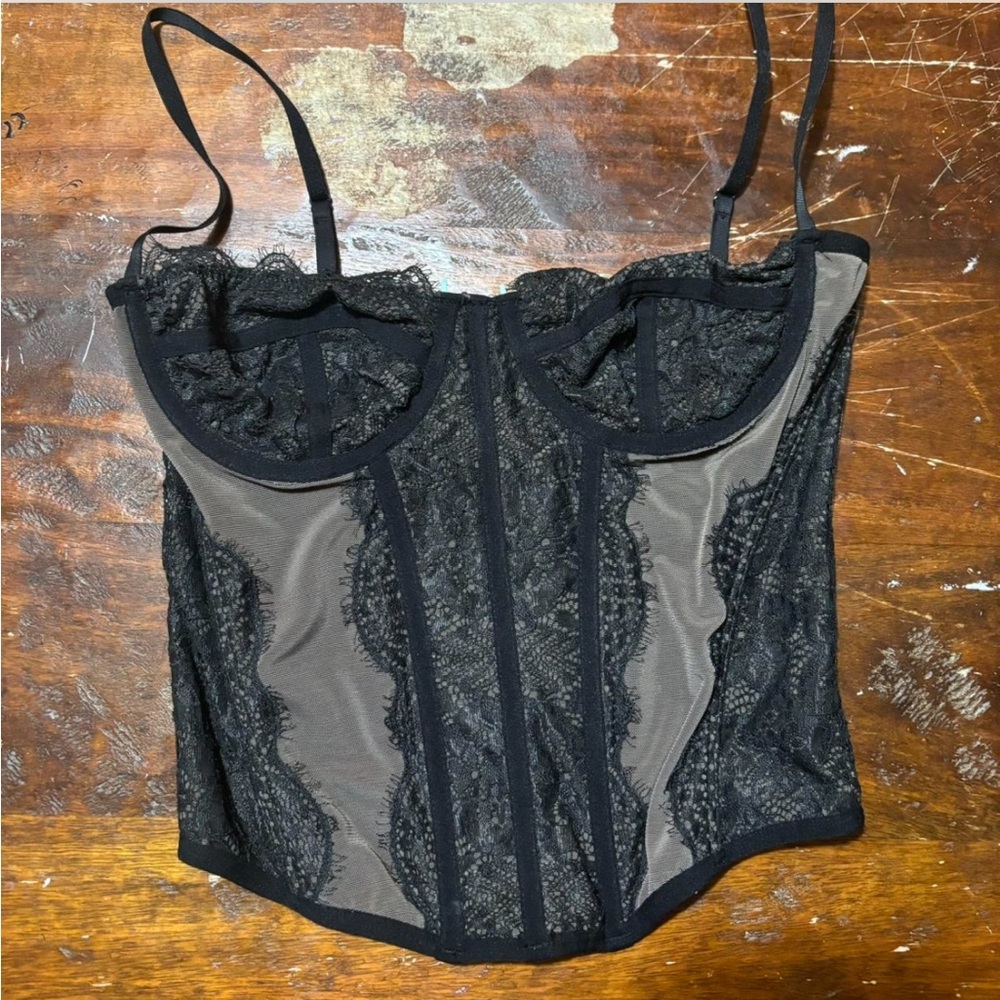 Black Urban Outfitters Adjustable Corset Top